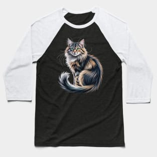 Origami Art British Longhair Cat Highland Straight Baseball T-Shirt